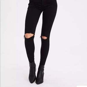 american eagle super high-waisted jegging in black